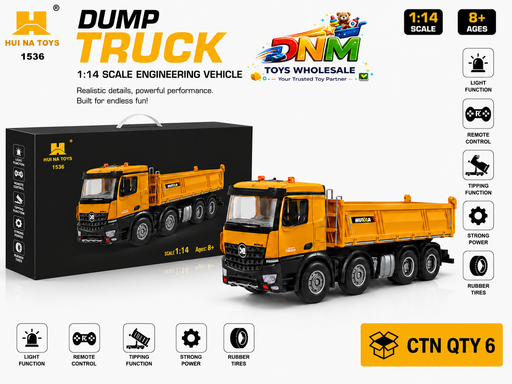 Huina 1536 1:14 Scale RC Dump Truck – Heavy-Duty Remote Control Engineering Vehicle