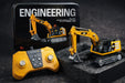 1:64 Die-Cast Metal RC Excavator Toy - Remote Control Construction Digger Truck
