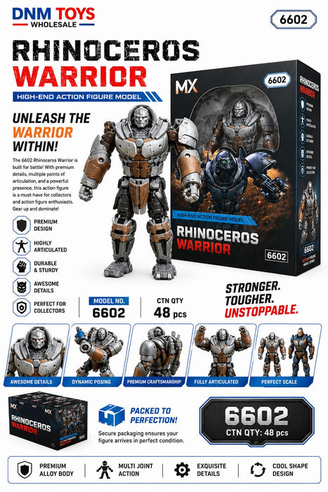 6602 Rhinoceros Warrior High-End Action Figure | Collectible Robot