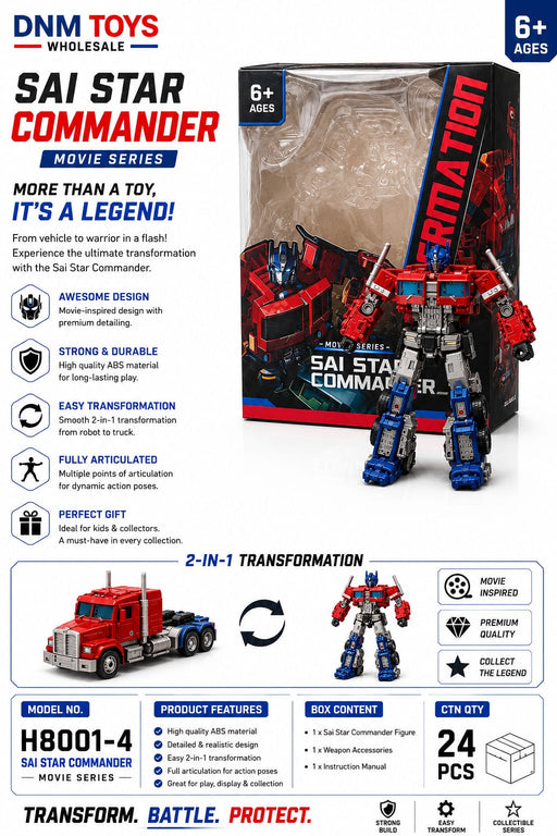 H8001-4 Sai Star Commander Transforming Robot Truck | 2-in-1 Toy