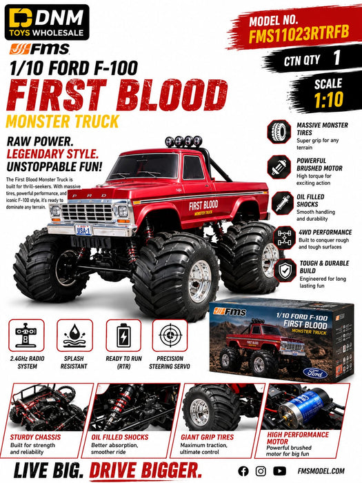 FMS Ford F-100 First Blood Monster Truck 1:10 Scale 4WD RTR RC Car
