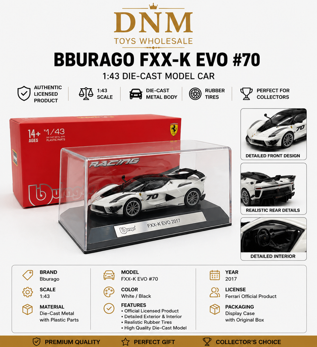 Bburago Ferrari FXX-K EVO #70 (2017) Ð 1:43 Die-Cast Model Car