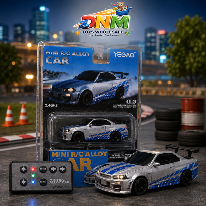 YEGAO 1:64 Mini R/C Alloy Car - Nissan Skyline GT-R (R34) Drift Edition