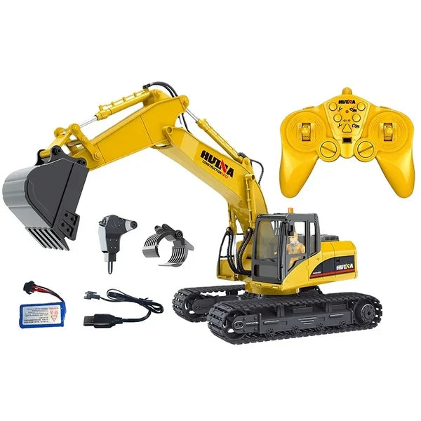 Huina 1535 1:14 Scale RC Excavator Construction Set – Heavy-Duty Remote Control Engineering Vehicle