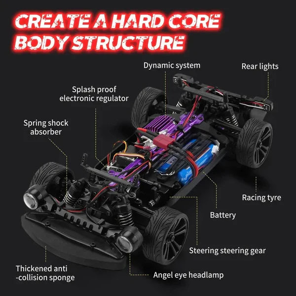 HURRICANE RC CAR 4X4 RTR 1/16 ELECTRIC DRIFT CAR SUCHIYU SCY 16303 SILVER