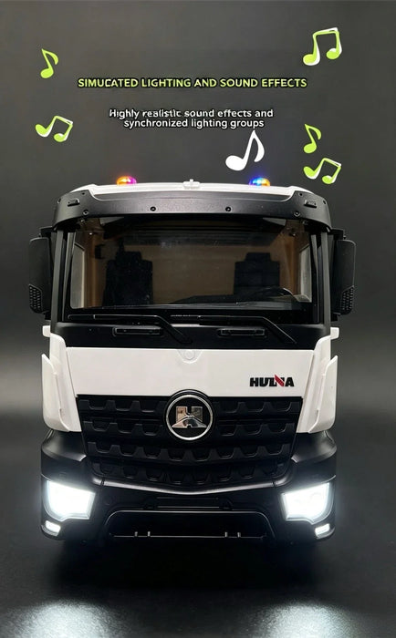12CH 1/14 RC Huina 1537 Metal Mixer Truck RTR Toys Radio Battery Light Sound