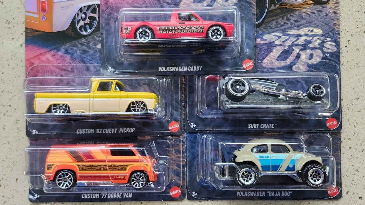 Imported Hot Wheels Silver Series Surf’s Up Die-Cast Car Set - 10-Piece Premium Combo Pack
