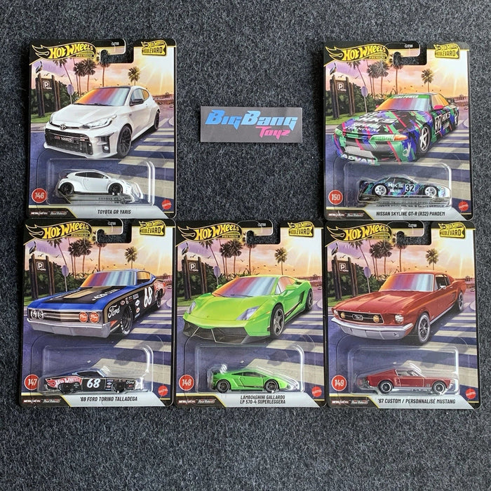 Imported Hot Wheels Premium Boulevard Assorted Vehicle Mini Car - 10 Pcs