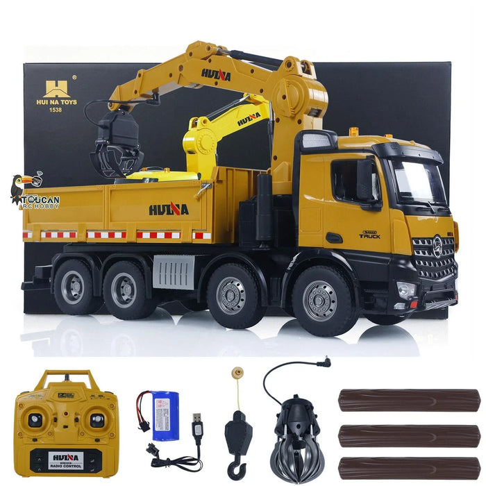 HUINA 1538 1:14 2.4G PROFESSIONAL RC TIMBER GRAPPLE DUMP TRUCK WITH 26 FUNCTION