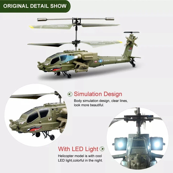 SYMA RADIO CONTROL S109 AH-64 HELICOPTER GYRO SYSTEM MILITARY VIRSION WITH GYRO
