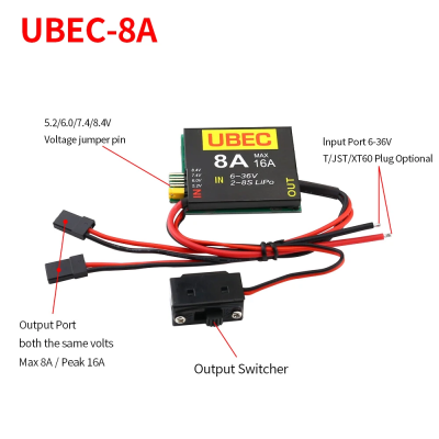 UBEC-8A 6-36V 2~8S LIPO ESC