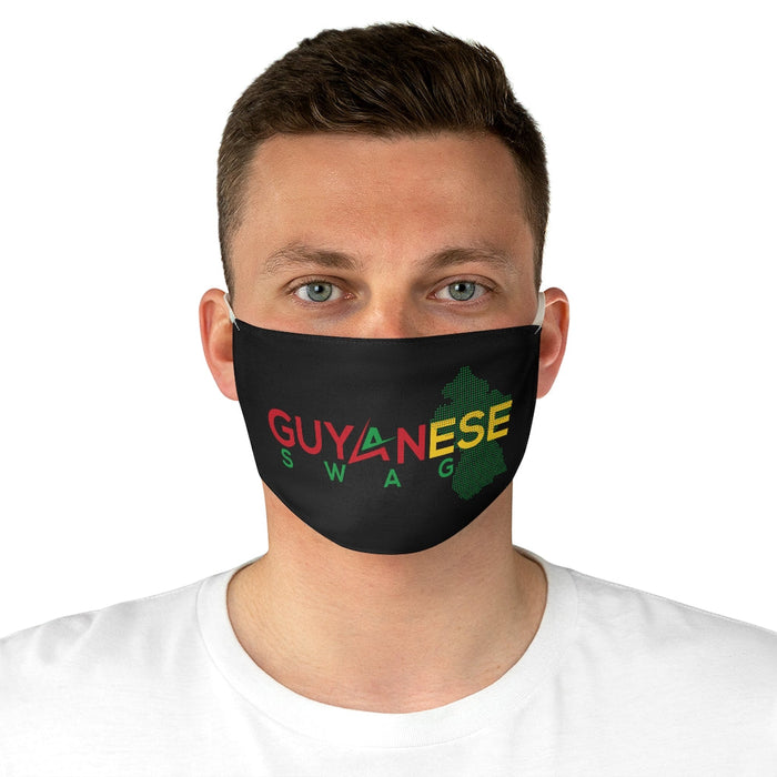 Guyanese Swag Guyana Map Fabric Face Mask (Black)