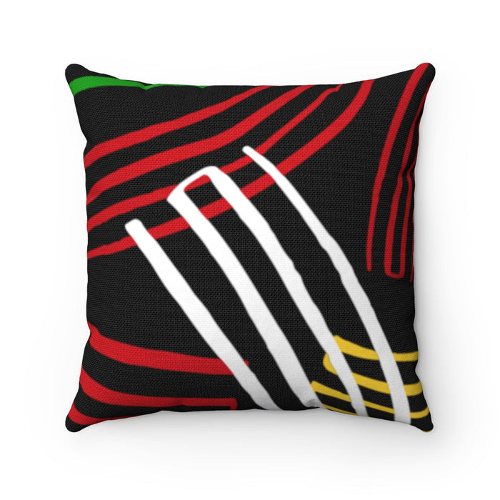 Guyanese Swag Ice Gold Green Abstract Art Spun Polyester Square Pillow
