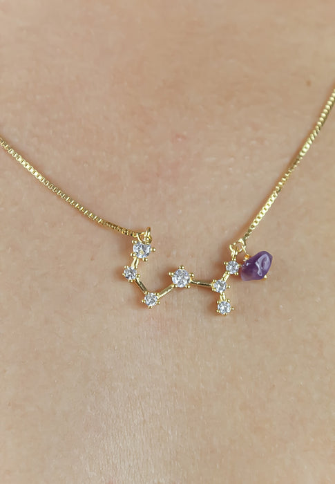 Sagittarius Necklace with Amethyst - Zodiac Sign by Bombay Sunset