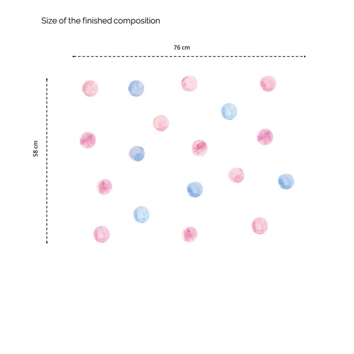 Pink & Blue Dots Wall Pattern