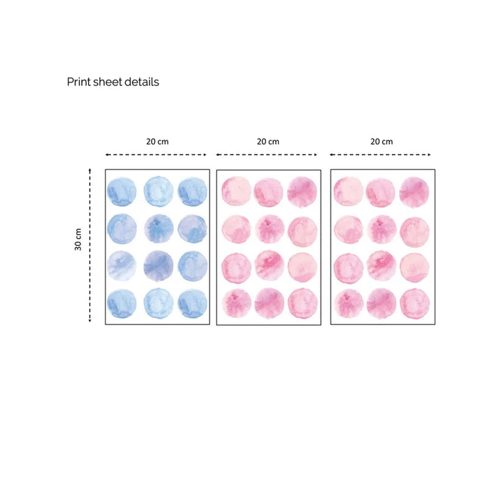 Pink & Blue Dots Wall Pattern
