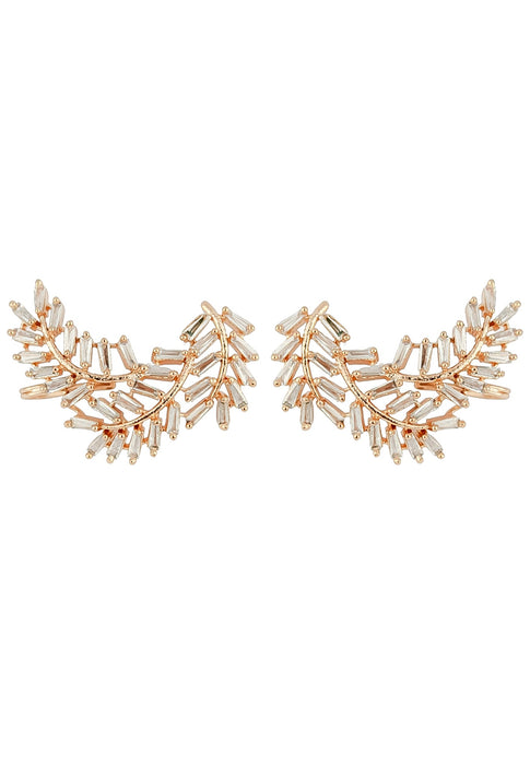 Silver Leaf Climber Earrings by Bombay Sunset