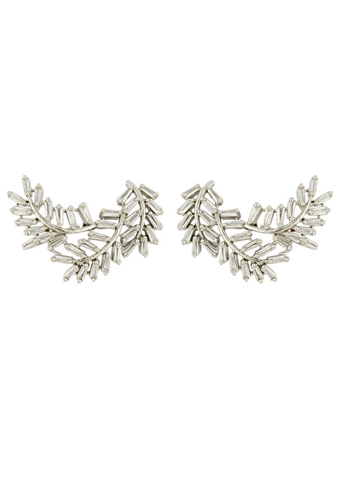 Silver Leaf Climber Earrings by Bombay Sunset