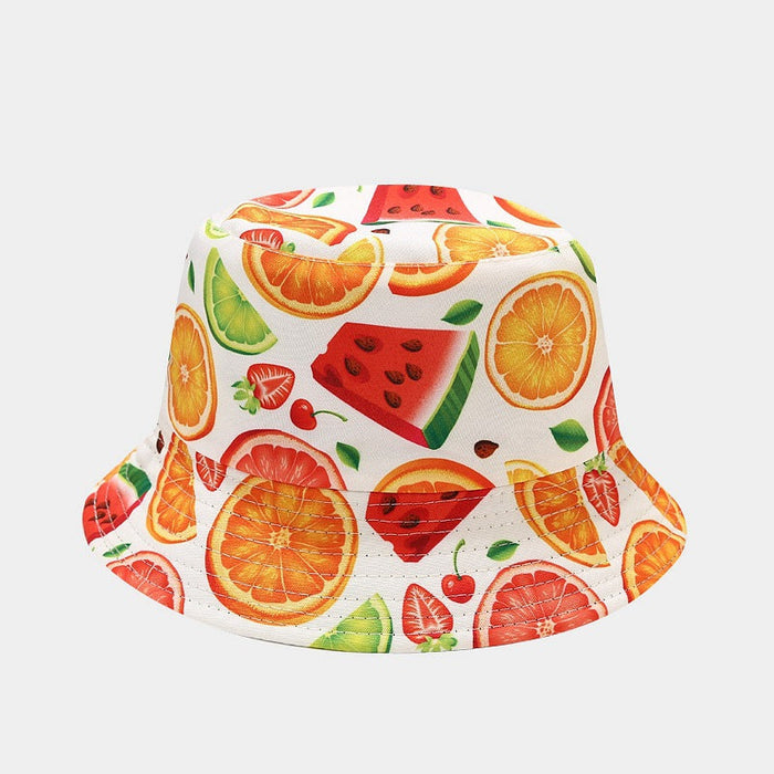 Unisex Fruit Pattern Reversible Bucket Hat