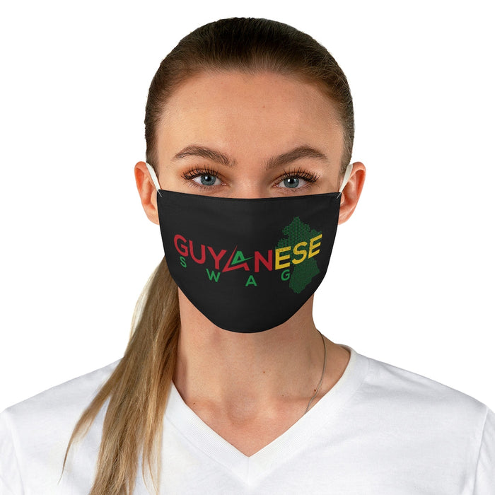 Guyanese Swag Guyana Map Fabric Face Mask (Black)