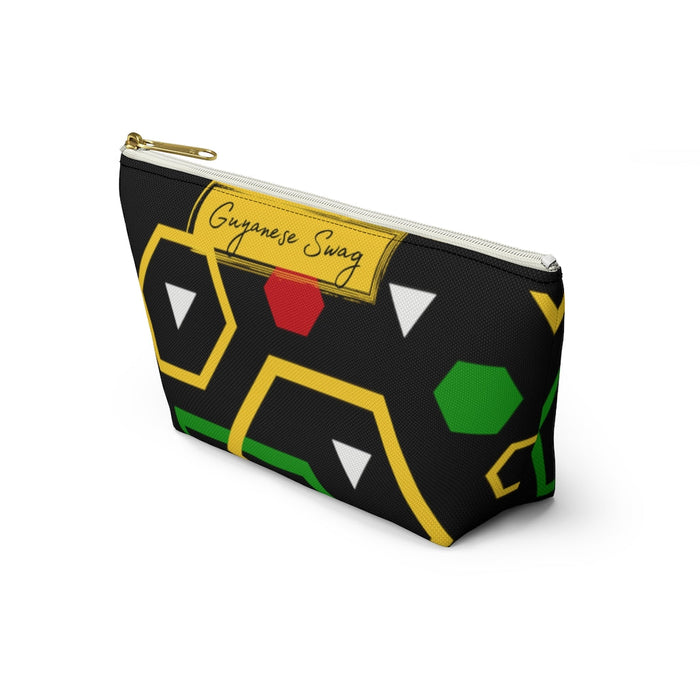 Guyanese Swag Ice Gold Green Accessory Pouch w T-bottom