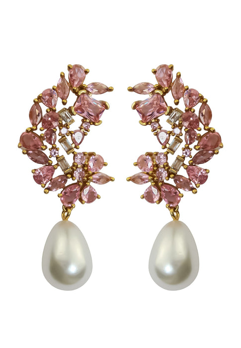 Golden Frosty Pearl Earrings by Bombay Sunset