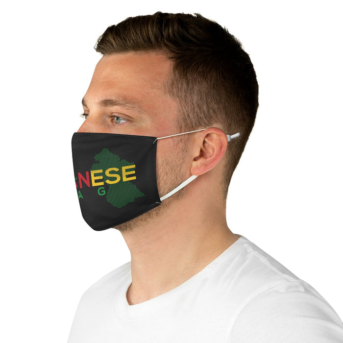 Guyanese Swag Guyana Map Fabric Face Mask (Black)