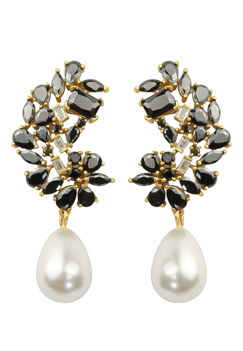 Golden Frosty Pearl Earrings by Bombay Sunset