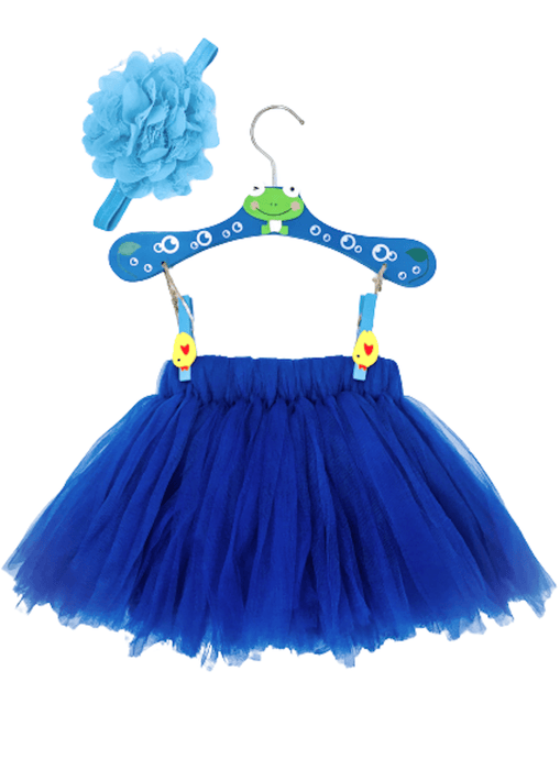 Baby Tutu and Flower Headband | 6-12M | Navy Blue Tutu For Baby Girls