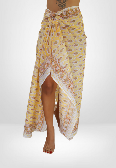 Yellow Pisces Beach Wrap by Bombay Sunset