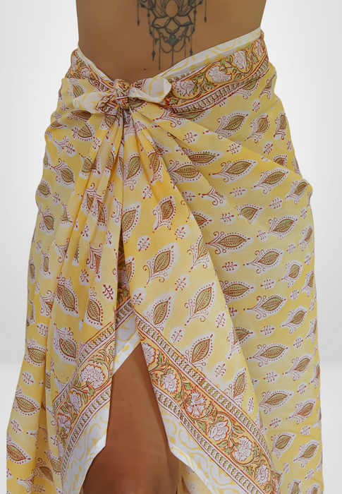 Yellow Pisces Beach Wrap by Bombay Sunset