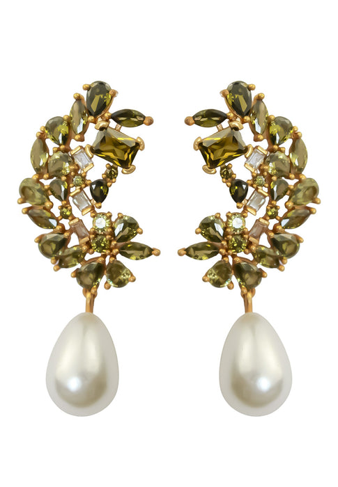 Golden Frosty Pearl Earrings by Bombay Sunset