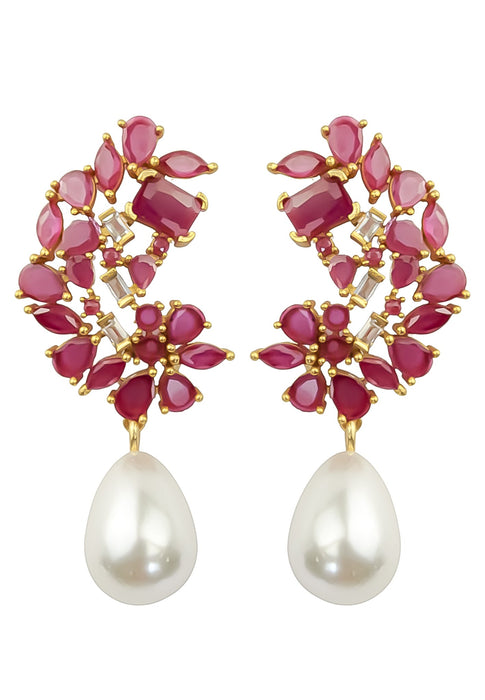 Golden Frosty Pearl Earrings by Bombay Sunset