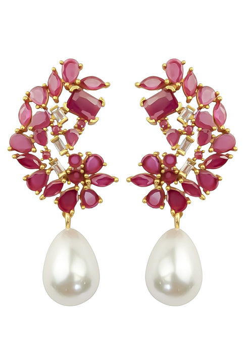 Golden Frosty Pearl Earrings by Bombay Sunset