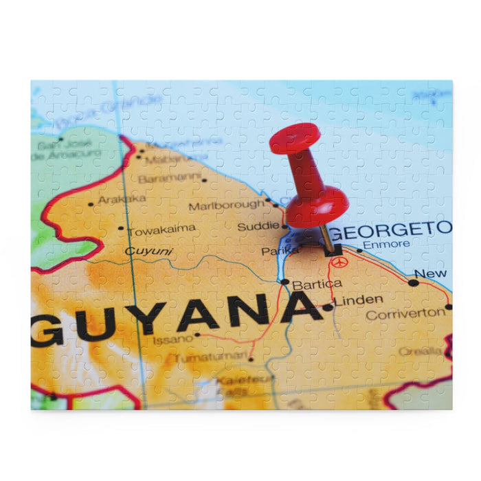 Georgetown Guyana Pinned Map Puzzle (120, 252, 500-Piece)