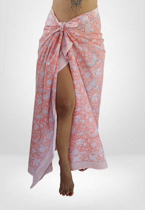 Peach Paisley Beach Wrap by Bombay Sunset