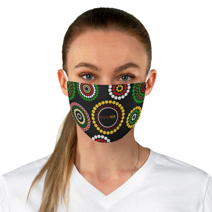 Guyanese Swag Floral Ice Gold Green Fabric Face Mask