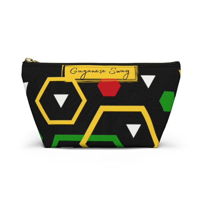 Guyanese Swag Ice Gold Green Accessory Pouch w T-bottom