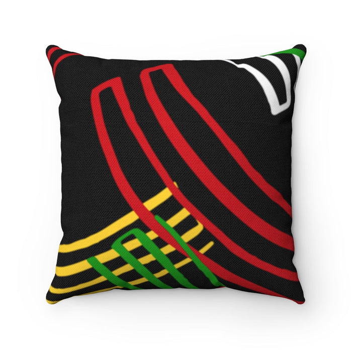 Guyanese Swag Ice Gold Green Abstract Art Spun Polyester Square Pillow