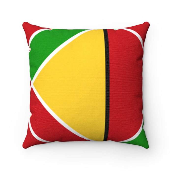 Guyanese Swag Ice Gold Green Art Spun Polyester Square Pillow