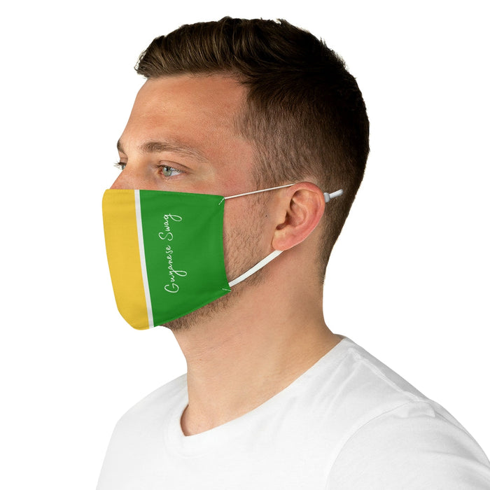 Guyanese Swag Ice Gold Green Fabric Face Mask