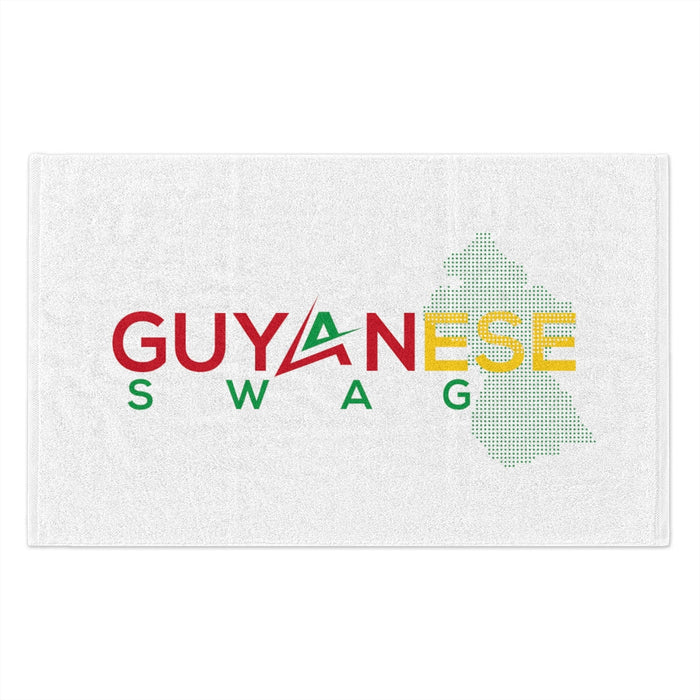Guyanese Swag Guyana Map White Rally Towel, 11x18