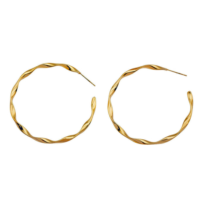 ALICIA Wavy Twist Gold Hoop Earrings