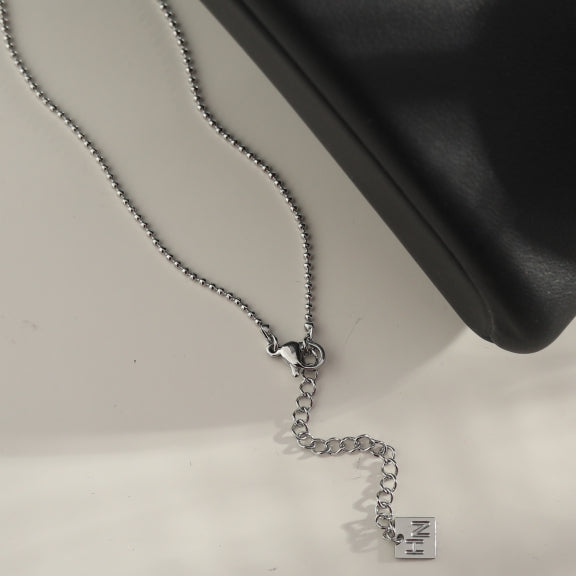 ALYONA Dainty Beads-Chain Silver Necklace