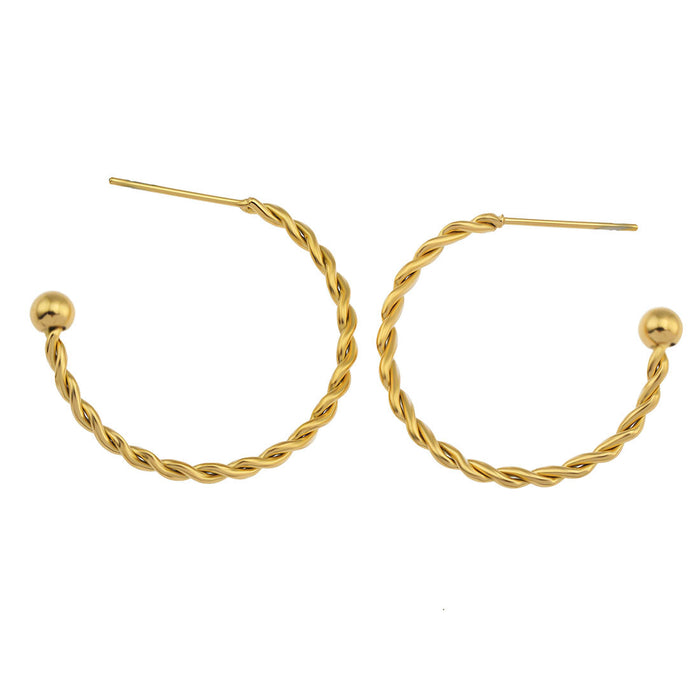 ANNA Rope Textured Gold Hoop Earrings