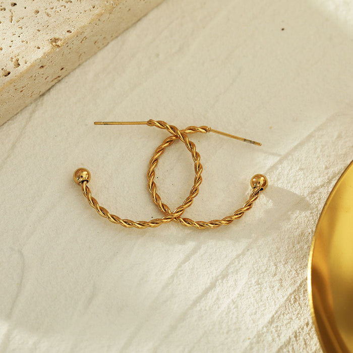 ANNA Rope Textured Gold Hoop Earrings