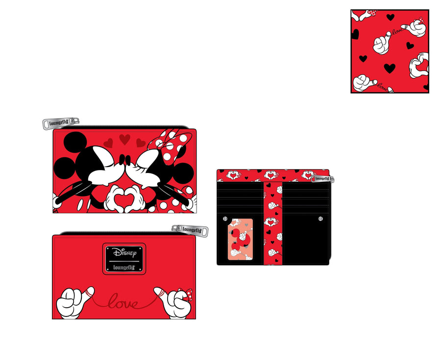 Loungefly - Disney Mickey and Minnie Valentines Flap Wallet