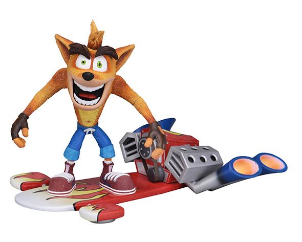 NECA - Crash Bandicoot – 7” Scale Action Figure – Deluxe Crash with Hoverboard
