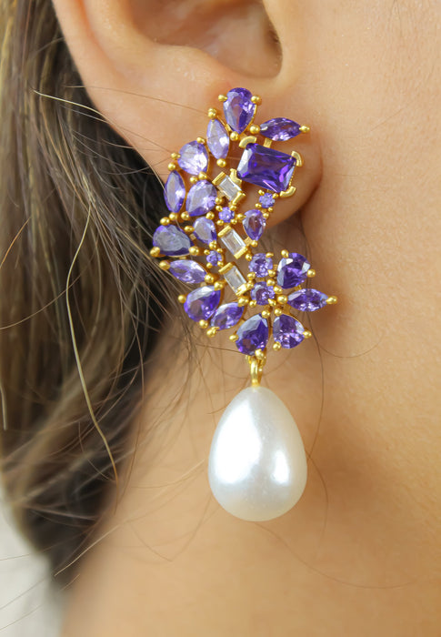 Golden Frosty Pearl Earrings by Bombay Sunset