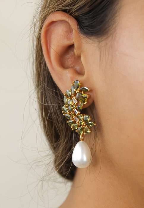 Golden Frosty Pearl Earrings by Bombay Sunset